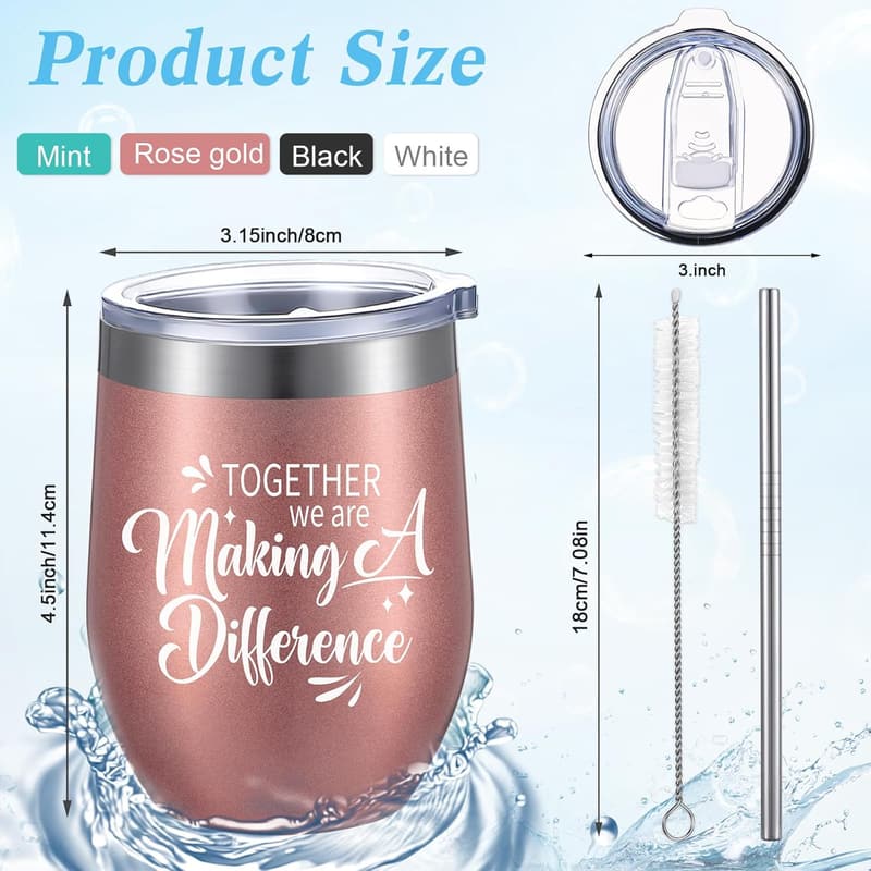 Employee Appreciation Insulated Wine Tumbler with Lid & Straw
