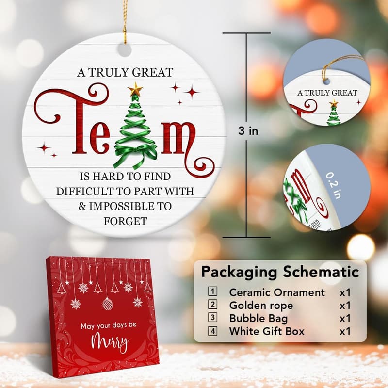 2024 Team Appreciation Gift Set | Ceramic Ornaments for Coworkers