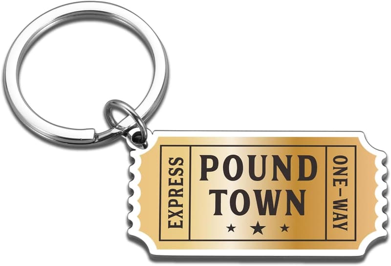 Funny Pound Town Keychain - Gag Gift for Couples