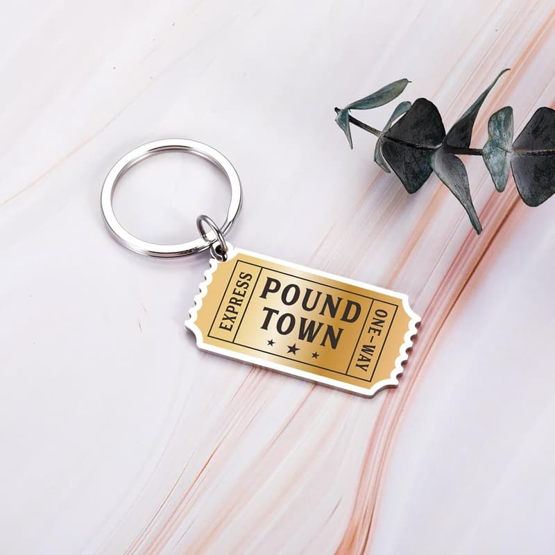 Funny Pound Town Keychain - Gag Gift for Couples