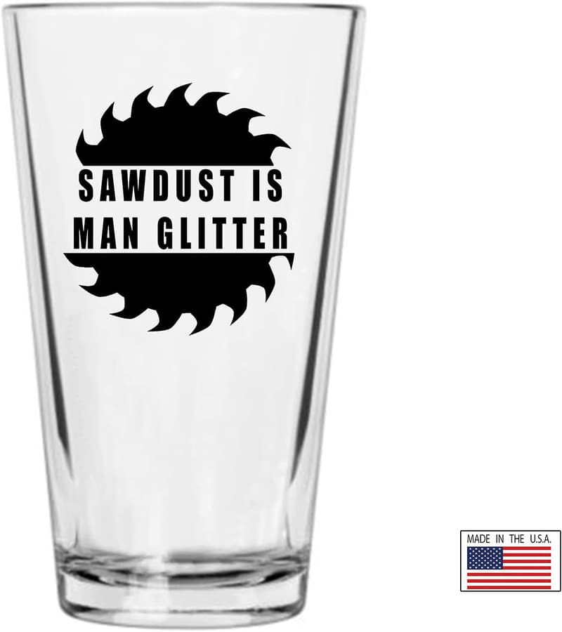 Funny Man Glitter Pint Glass for Dad or Brother - 16oz