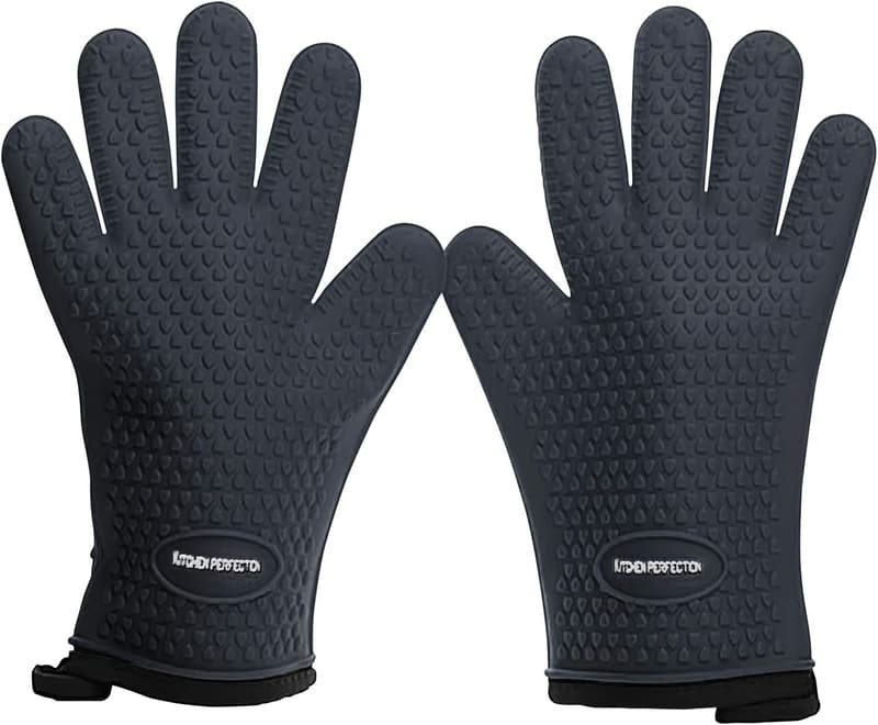 Extreme Heat Resistant BBQ Gloves - Silicone Oven Mitts Set