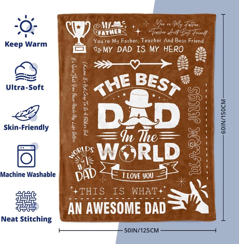 Father's Day Gift: Best Dad Ever Blanket, 50