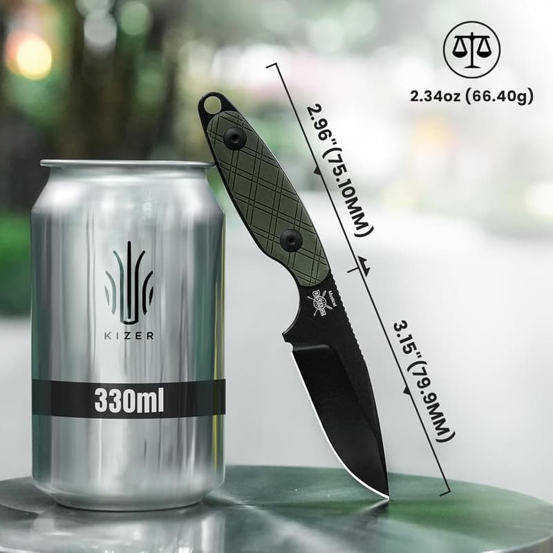 Kizer Muskrat D2 Fixed Blade Knife with G10 Handle