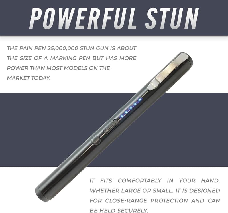 Self Defense Tactical Stun Gun Pen - 25,000,000 Volts, Rechargeable
