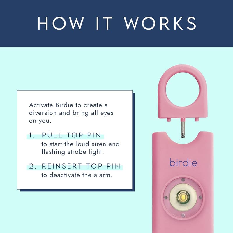 Personal Safety Alarm for Women – Loud Siren & Strobe Light