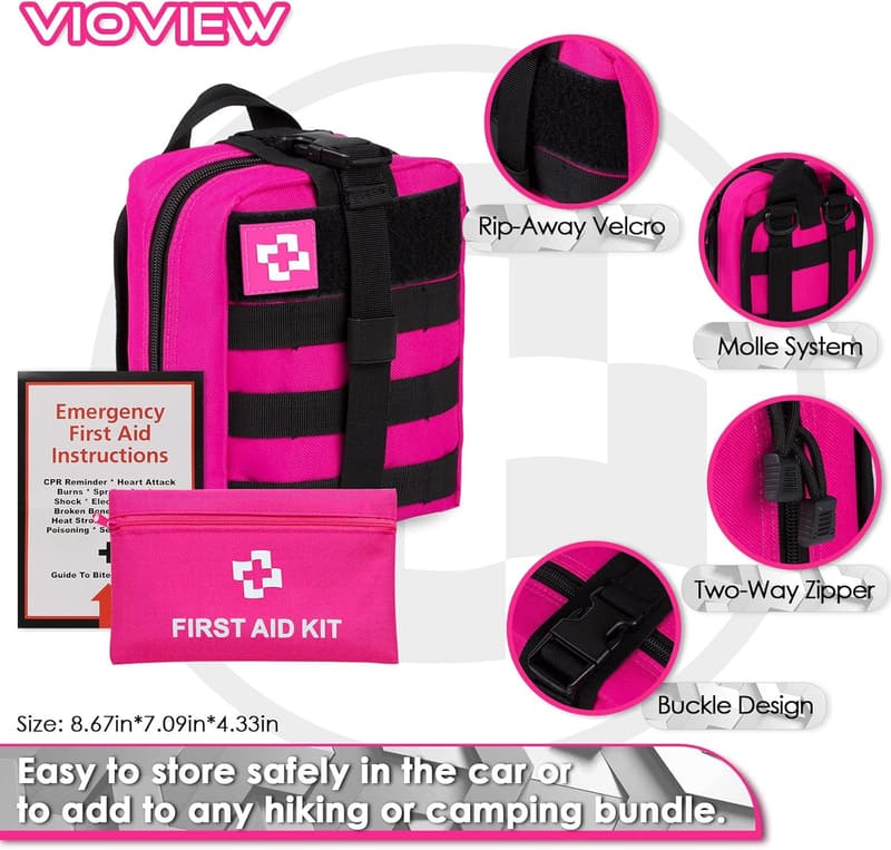 Emergency Survival Kit with Tactical Molle Pouch for Outdoor Use