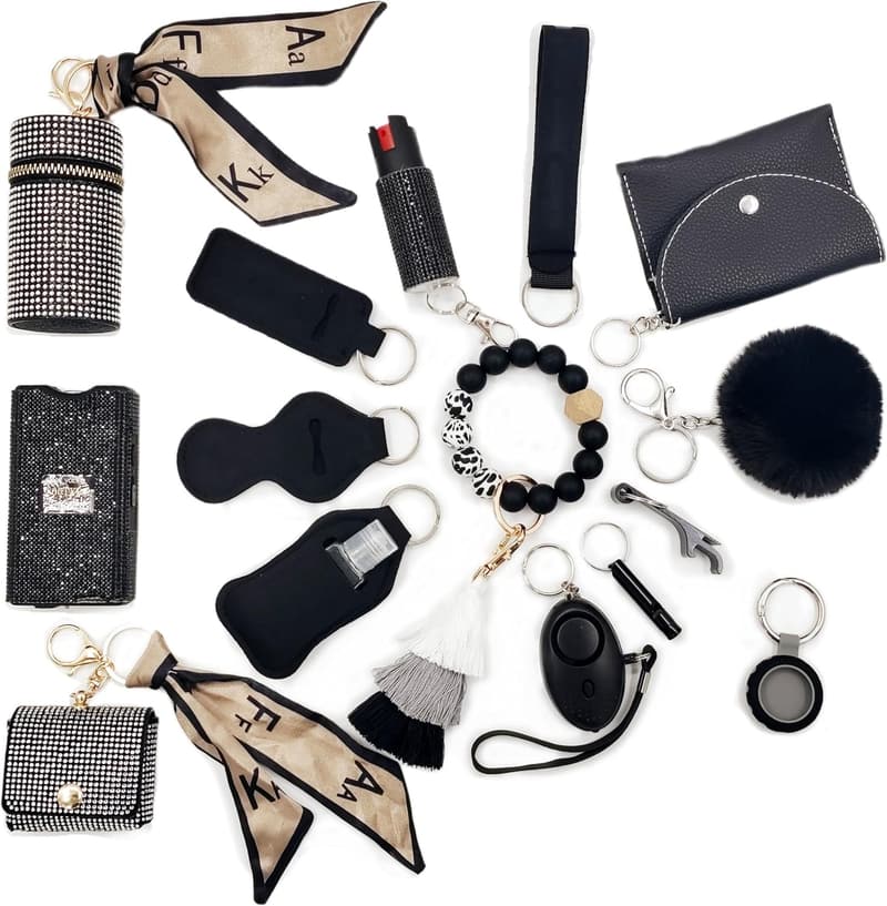 Keychain Gift Set for Women with Bottle Opener & Whistle