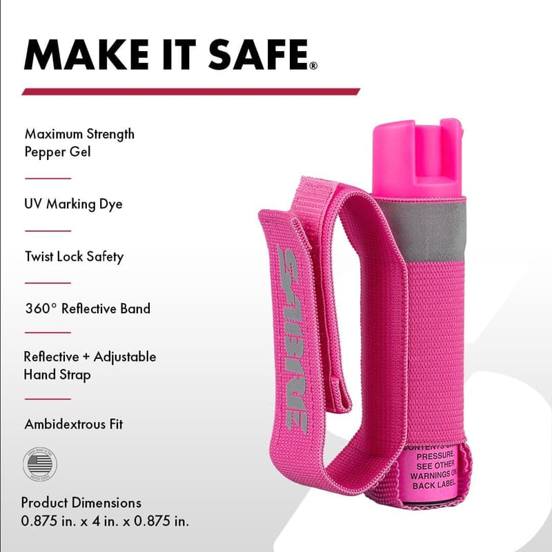 SABRE Runner OC Spray with Reflective Hand Strap & Optional Alarm