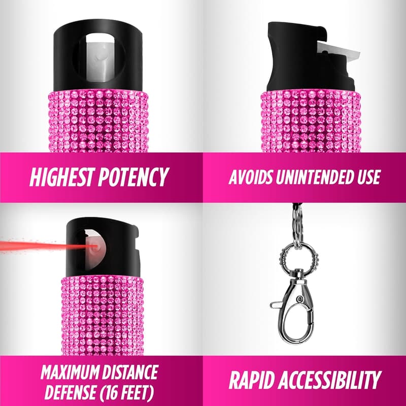 Maximum Strength Pepper Spray Keychain with Safety Twist Top