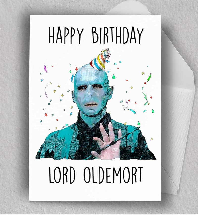 Funny Lord Oldemort Birthday Card | Hilarious Art Print