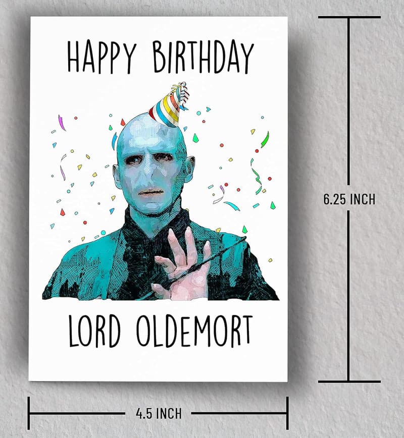 Funny Lord Oldemort Birthday Card | Hilarious Art Print