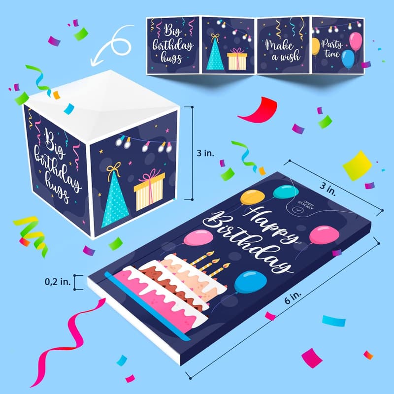 Funny Pop-Up Birthday Confetti Card - Exploding Surprise