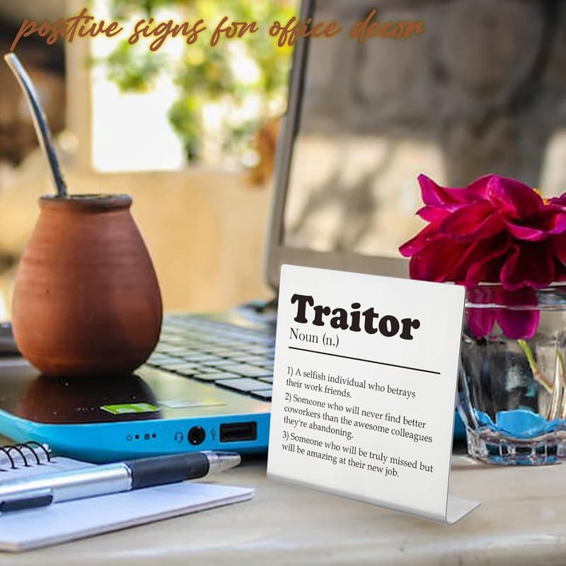 Farewell Desk Decor Sign for Coworker or Boss