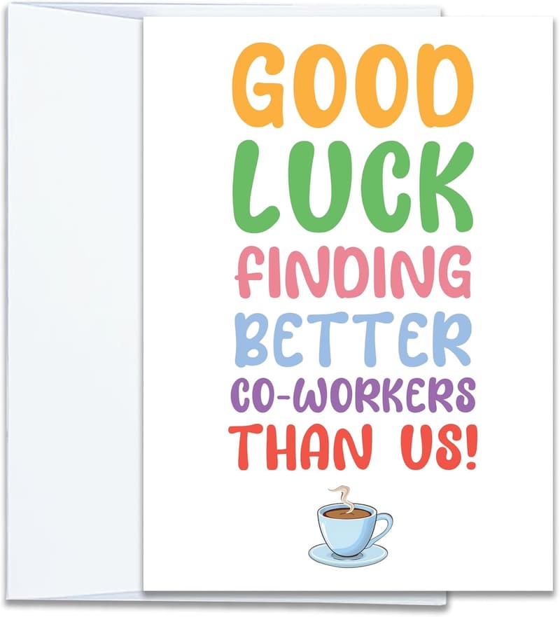 Funny Going Away Card for Coworker - 5x7 Inch with Envelope
