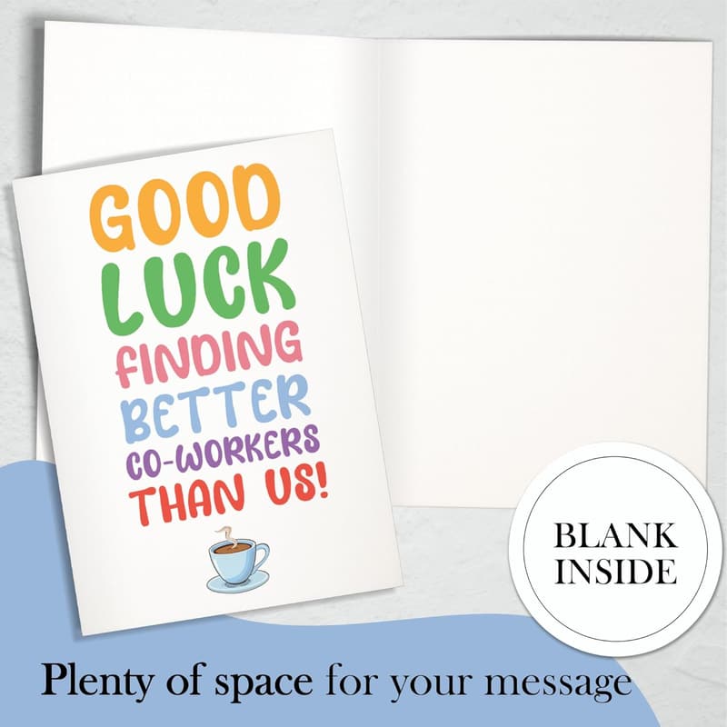 Funny Going Away Card for Coworker - 5x7 Inch with Envelope