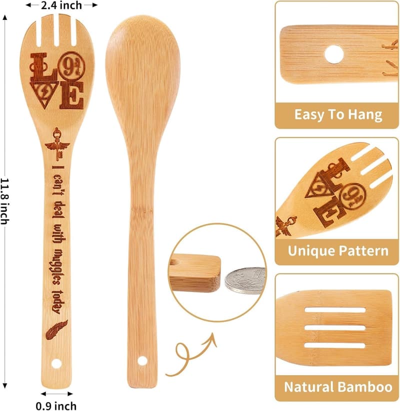 7-Piece Wooden Cooking Utensils Set for Women - Perfect for Weddings & Housewarming