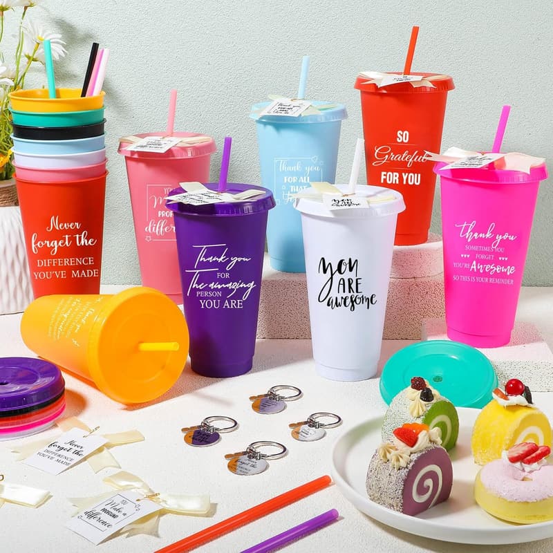 Employee Appreciation Gift Set: 24oz Tumblers & Keychains