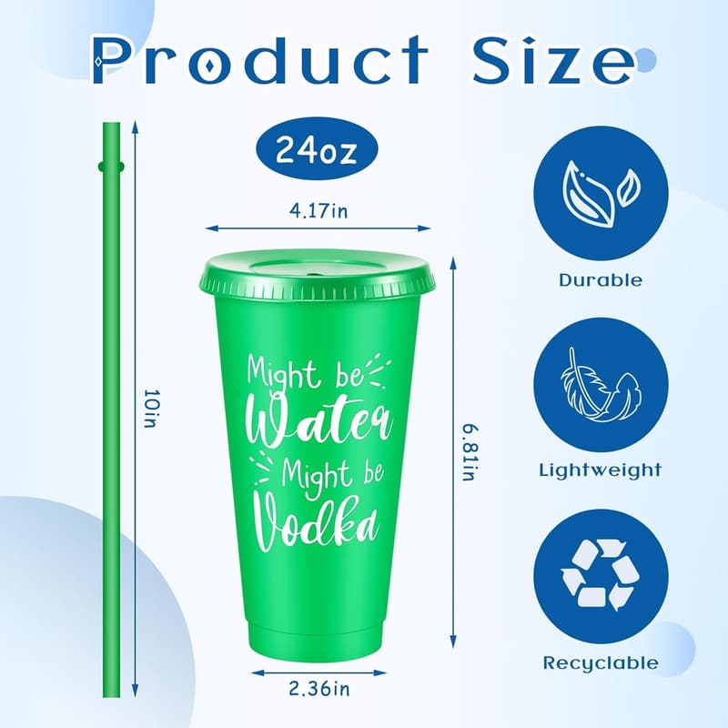 Funny 24oz Plastic Tumblers with Lids & Straws for Office Gifts