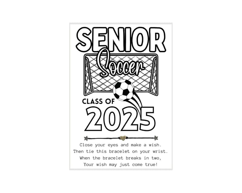 2025 Senior Soccer Wish Bracelet - Team Player Graduation Gift