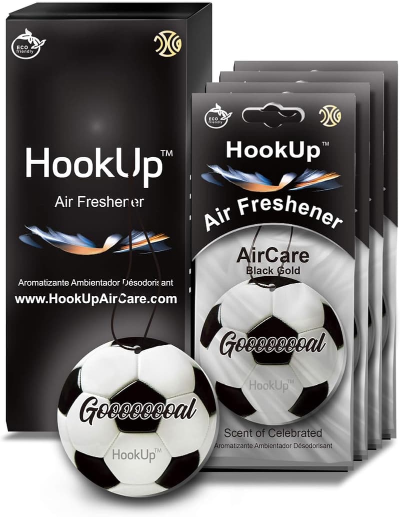 Soccer Car Air Freshener - 4 Pack, Black Gold Scent