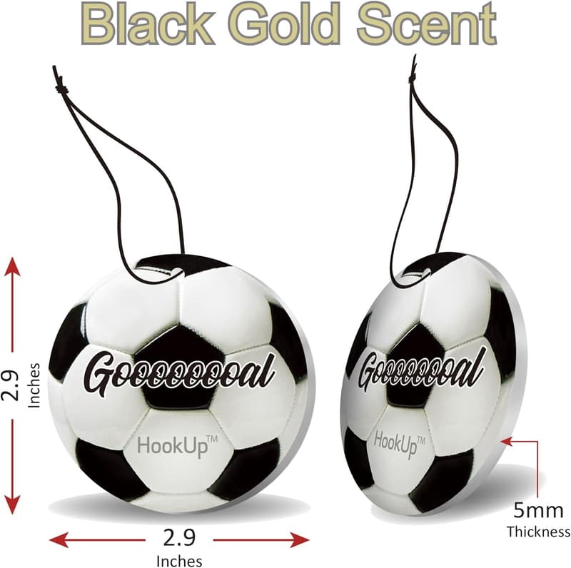 Soccer Car Air Freshener - 4 Pack, Black Gold Scent