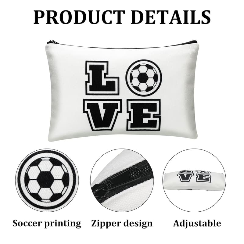 Soccer Gifts Set: 12 Adjustable Bracelets & Makeup Bags