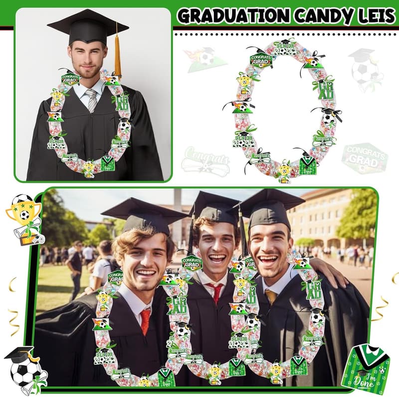 2025 Senior Night Soccer Candy Lei Kit - 24PCS Craft Supplies