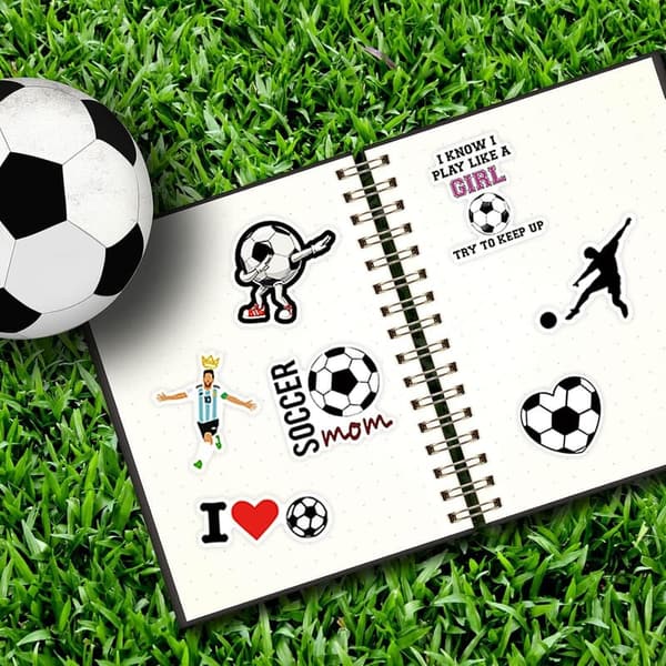 Soccer Stickers Pack - 100 Motivational Vinyl Waterproof Designs