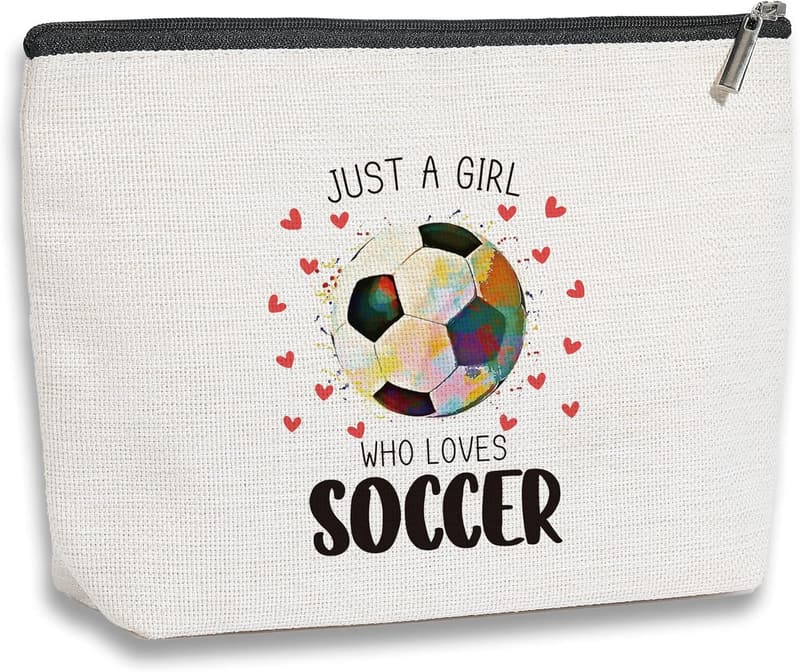 Soccer Cosmetic Bag - Birthday Gift for Women & Fans