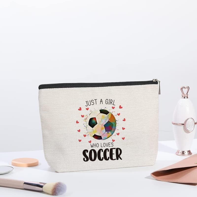 Soccer Cosmetic Bag - Birthday Gift for Women & Fans