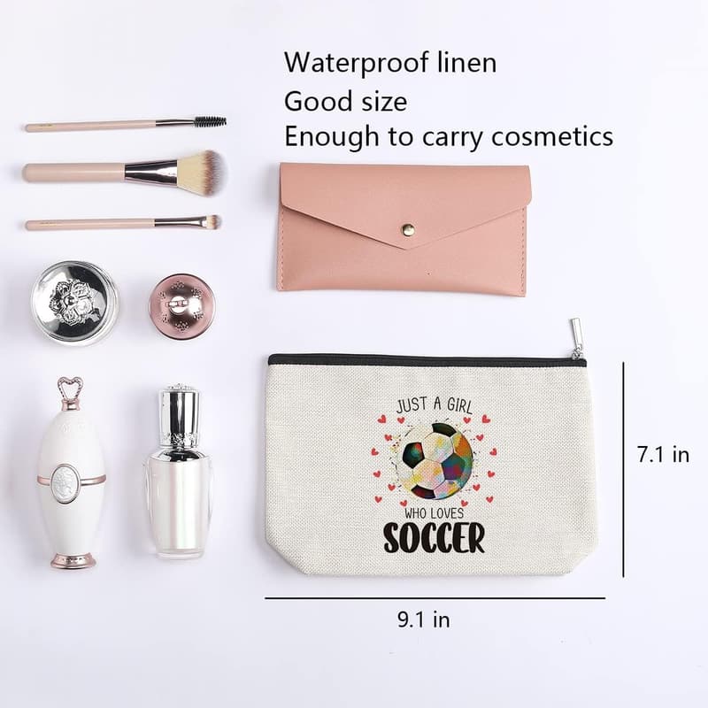 Soccer Cosmetic Bag - Birthday Gift for Women & Fans