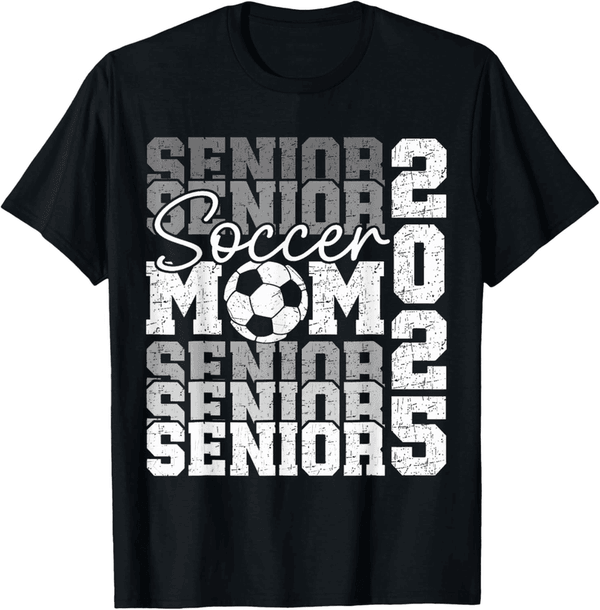 Class of 2025 Funny Soccer Graduation T-Shirt for Moms