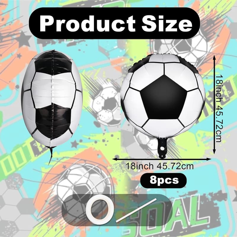 Soccer Birthday Decorations - 8 pcs 18