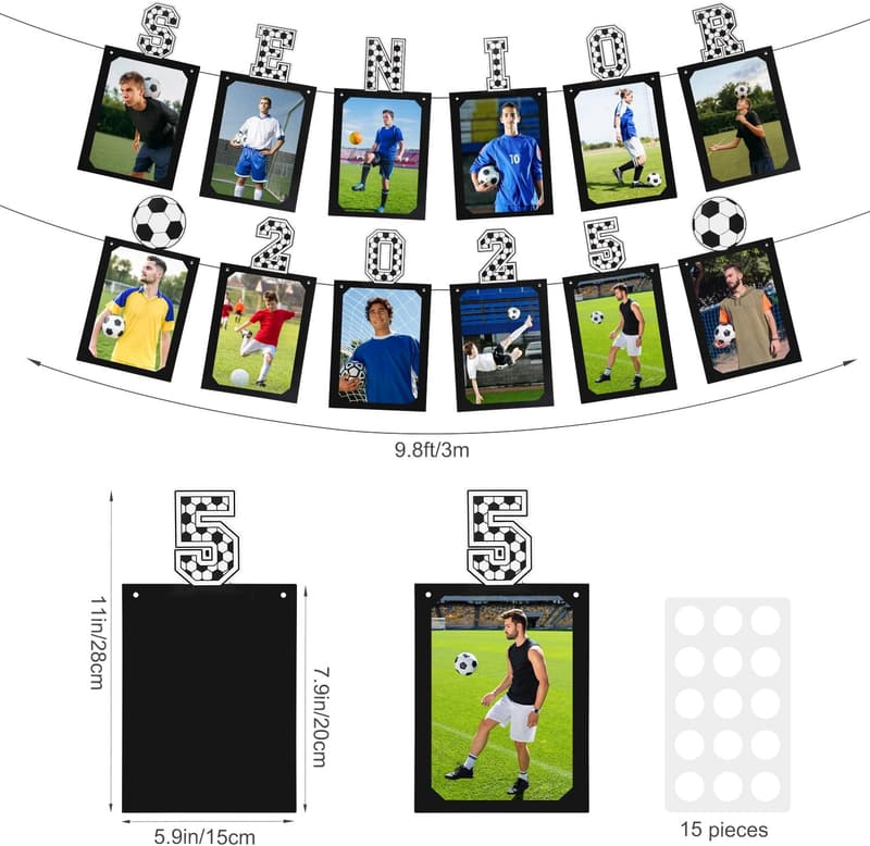 2025 Soccer Graduation Photo Banner for Senior Night
