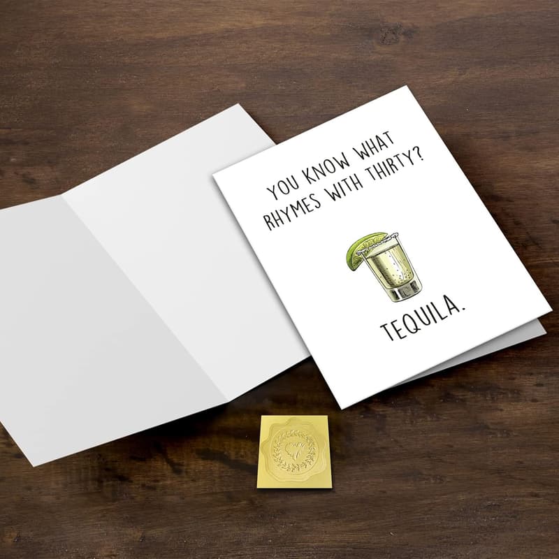 30th Birthday Funny Tequila Card for Him or Her