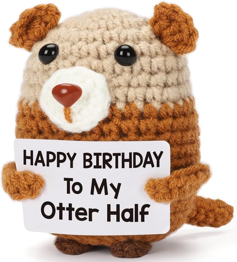 Handmade Crochet Otter Birthday Gift for Couples