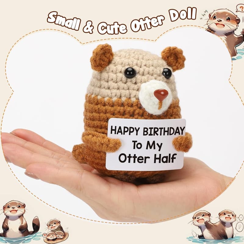 Handmade Crochet Otter Birthday Gift for Couples