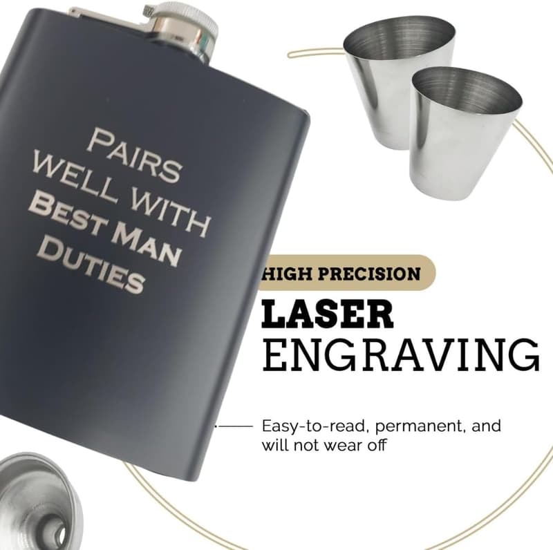 Groomsmen Proposal Gift - Personalized Flask for Best Man