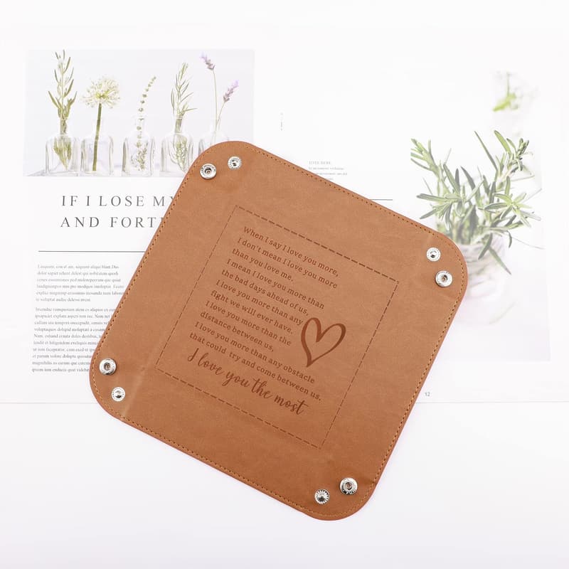 Anniversary Leather Valet Tray - Sentimental Gift for Him