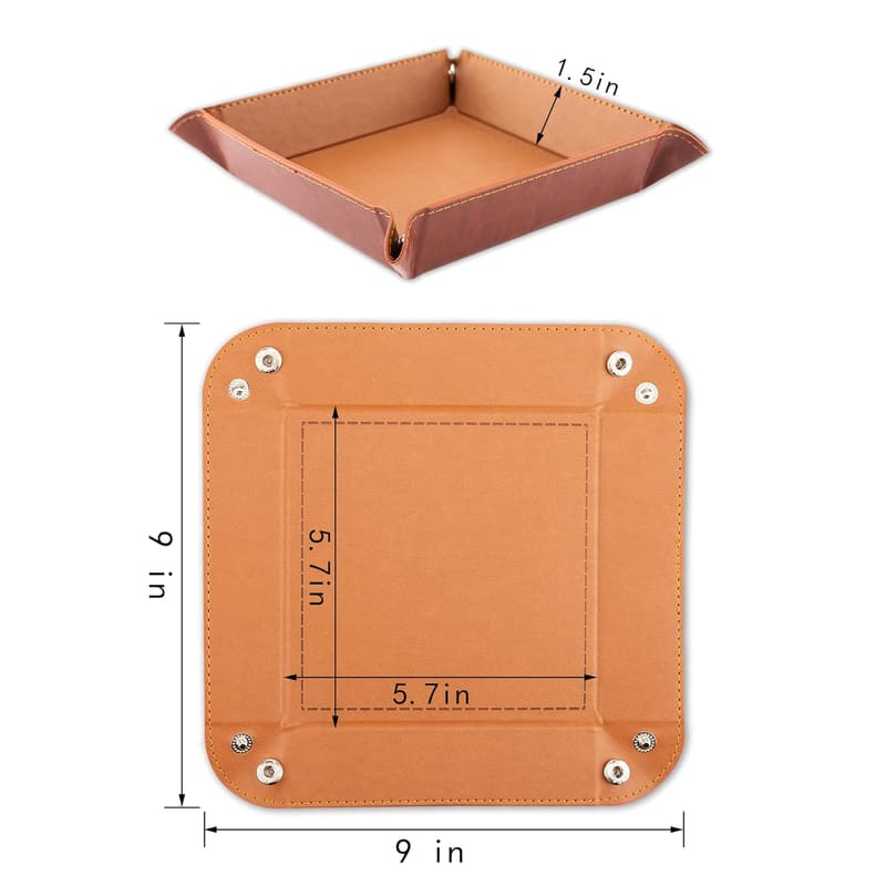Anniversary Leather Valet Tray - Sentimental Gift for Him