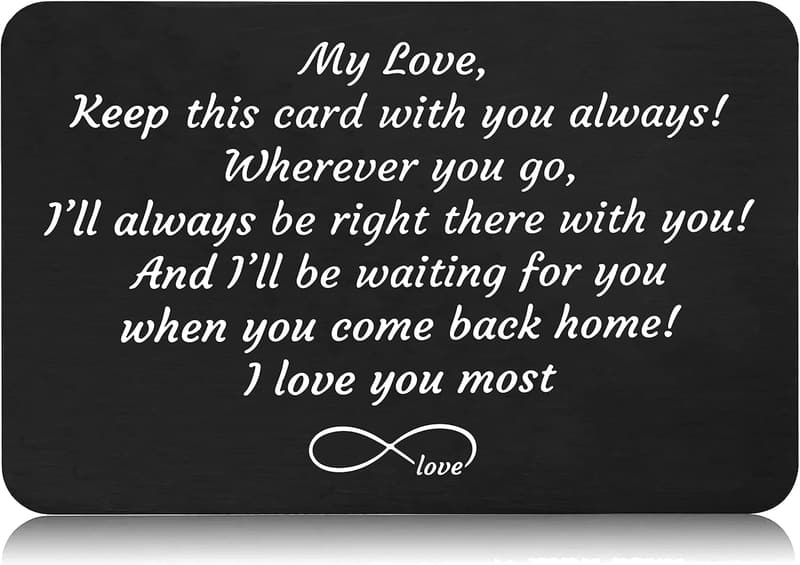 Engraved Wallet Insert Card for Boyfriend - Valentine's Day Gift