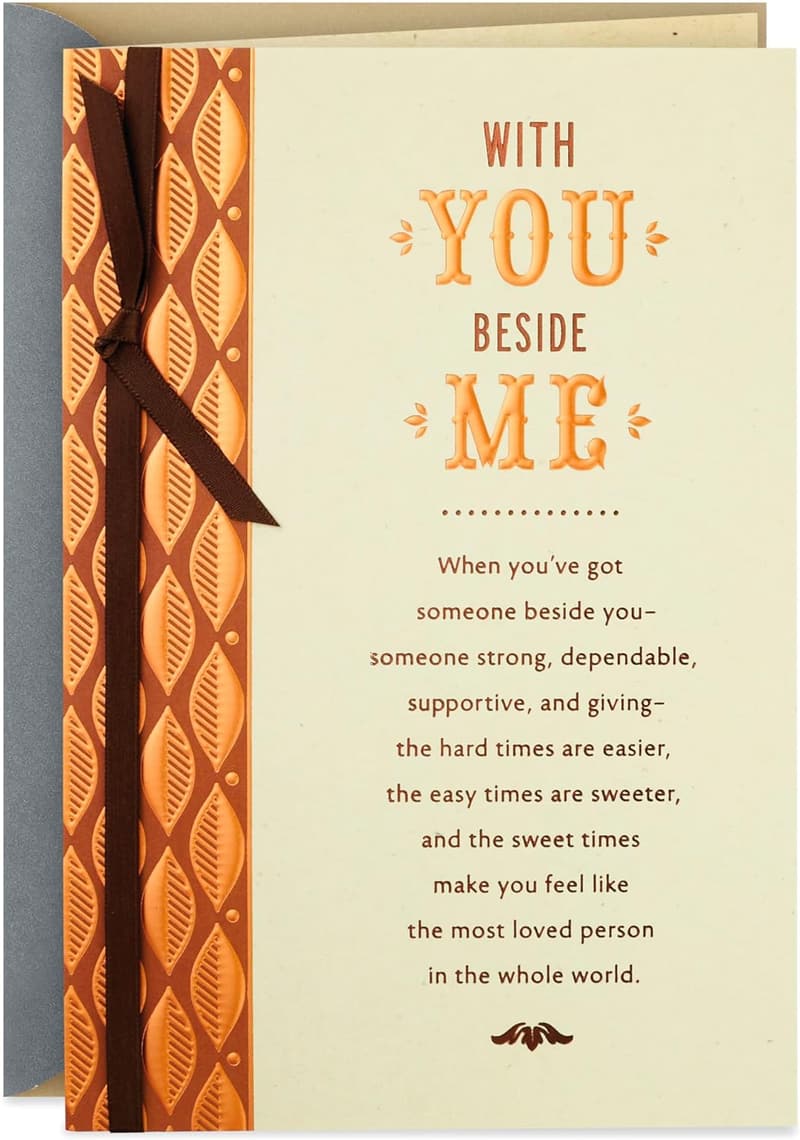 Romantic Birthday Card with Gold and Green Leaf Design