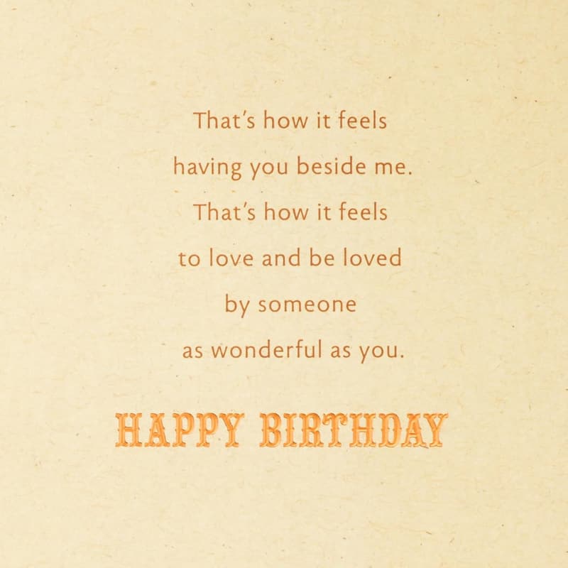 Romantic Birthday Card with Gold and Green Leaf Design
