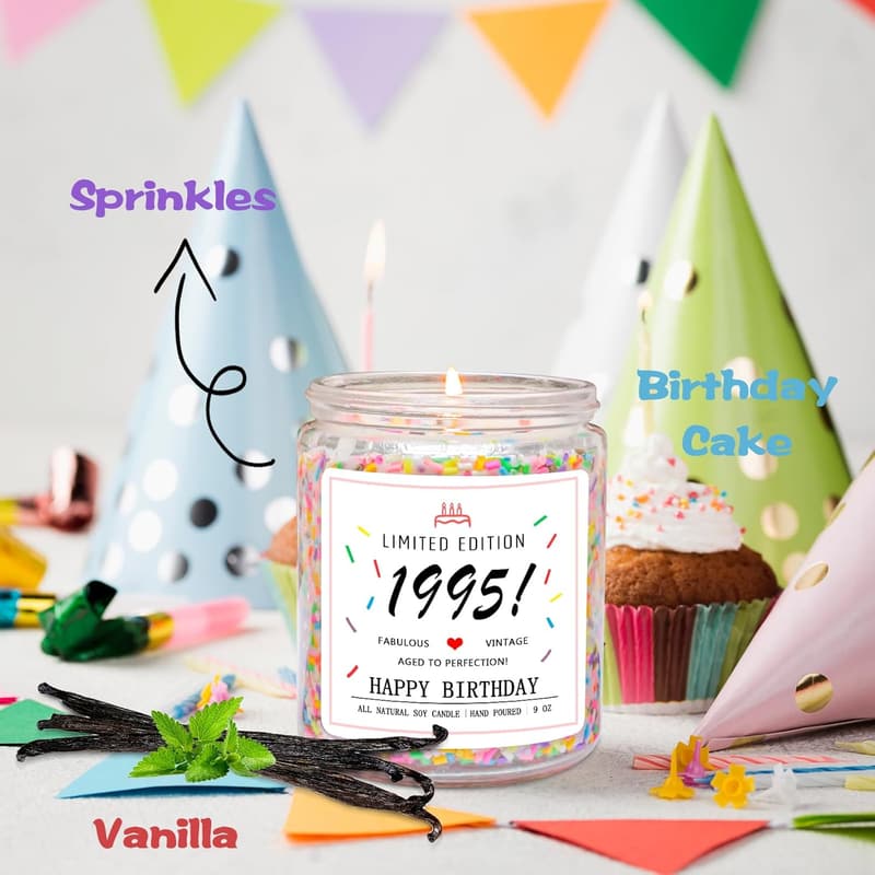 30th Birthday Vanilla Cake Scented Candle for Her