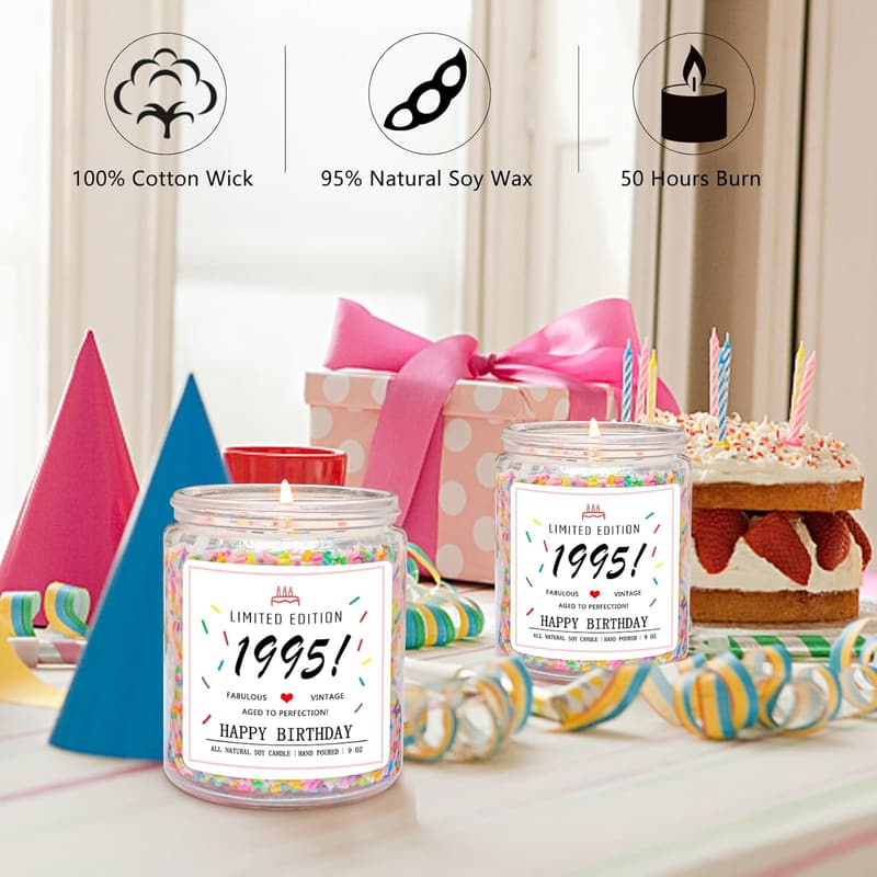30th Birthday Vanilla Cake Scented Candle for Her