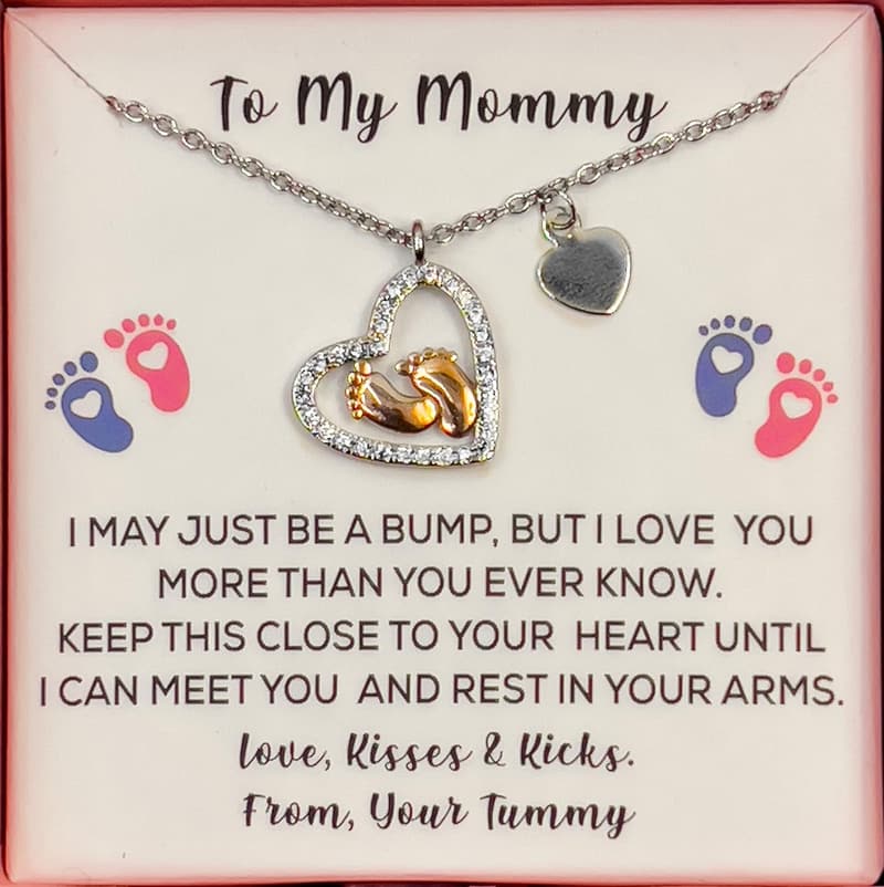 Mother's Day Heart Necklace Gift Set for New Moms
