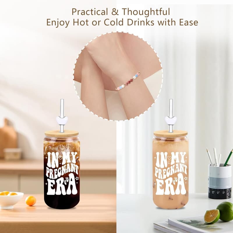 First Time Mom Gift Set – Glass Cup & Hope Bracelet