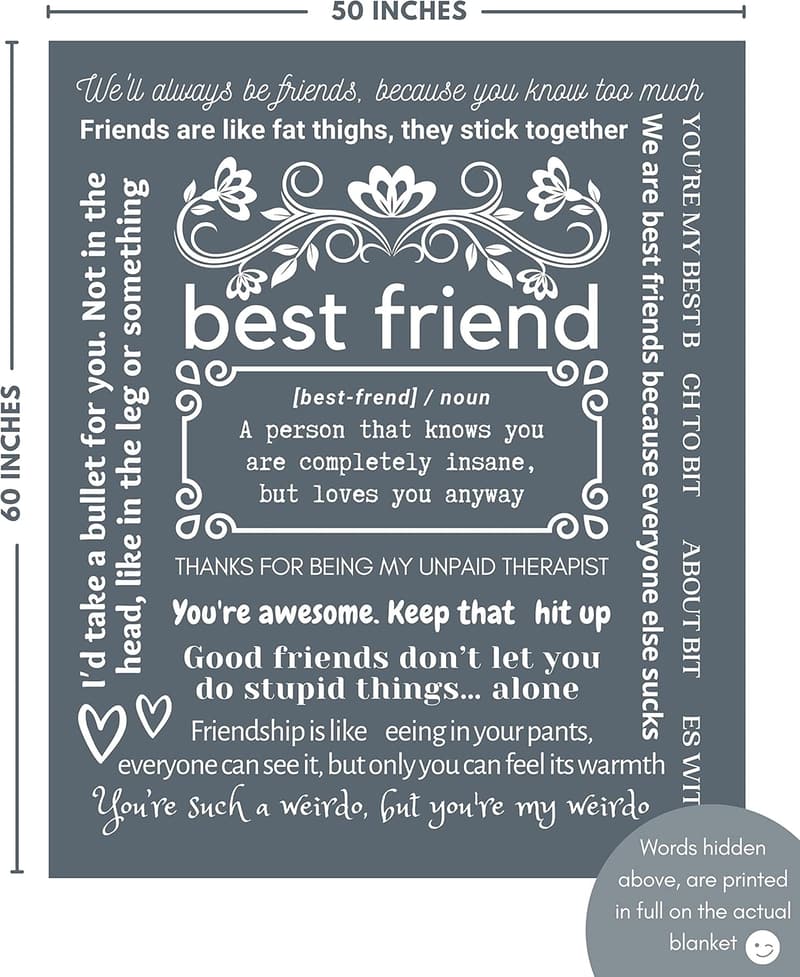 Best Friend Birthday Blanket - Funny Fleece Gift for Women
