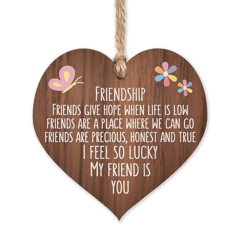 Friendship Gift: Inspirational Wooden Heart for Women